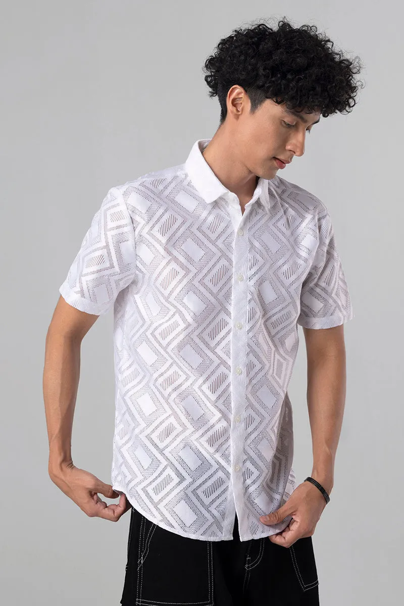 Hawaiian Hakoba Rectangle White Shirt