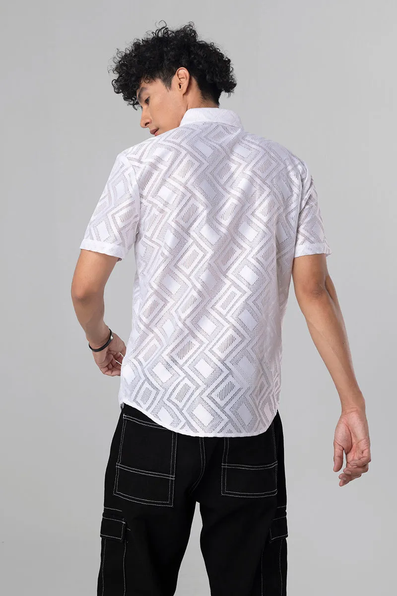 Hawaiian Hakoba Rectangle White Shirt