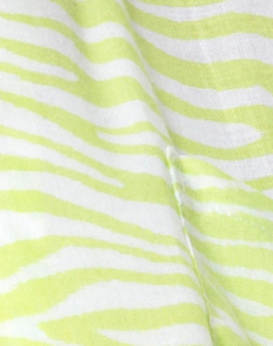 Hawaiian Shirt in Classic Zebra Lime