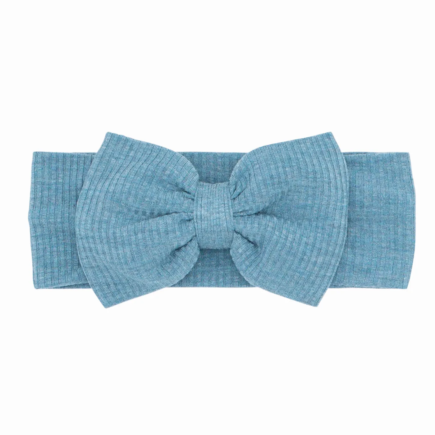 Heather Blue Ribbed Luxe Bow Headband