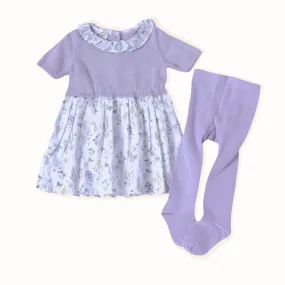 Lavender Dress with Tights