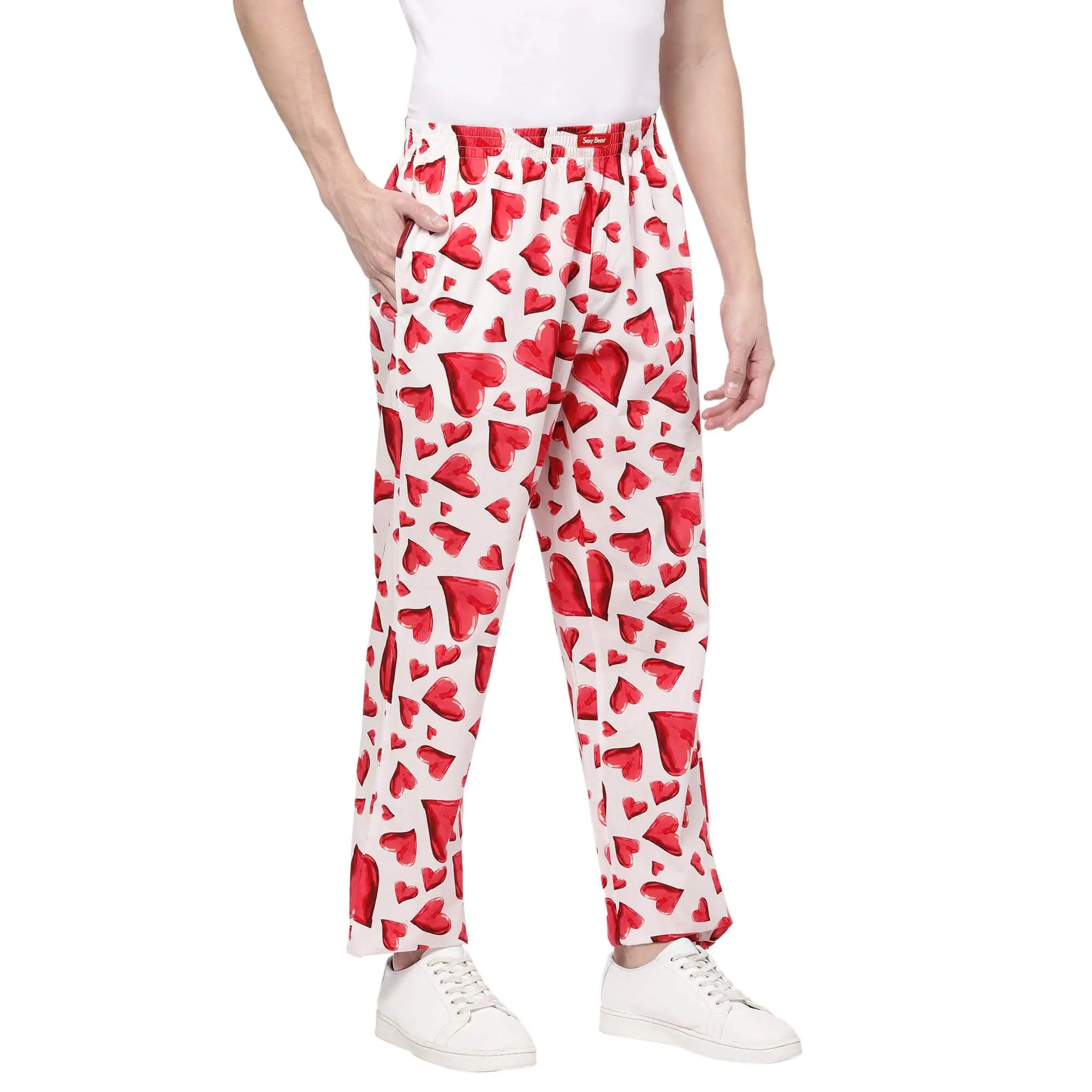 Love Hearts Pyjamas For Men