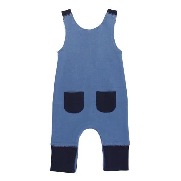 L'oved Baby Applique Harem Romper - Blue Sailboat