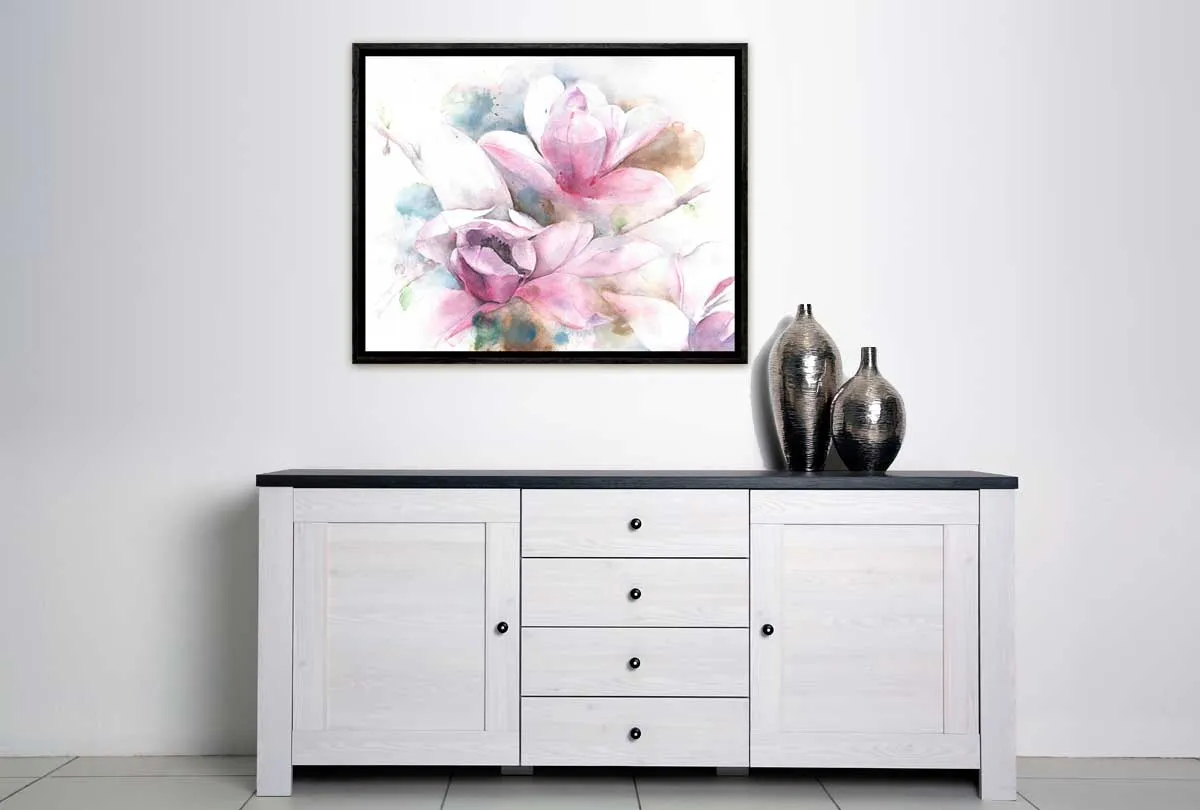 Magnolias Watercolour | Flower Wall Art Print