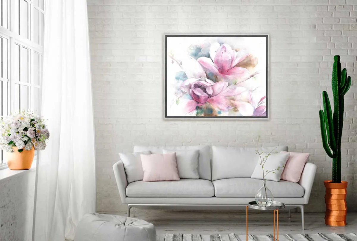 Magnolias Watercolour | Flower Wall Art Print