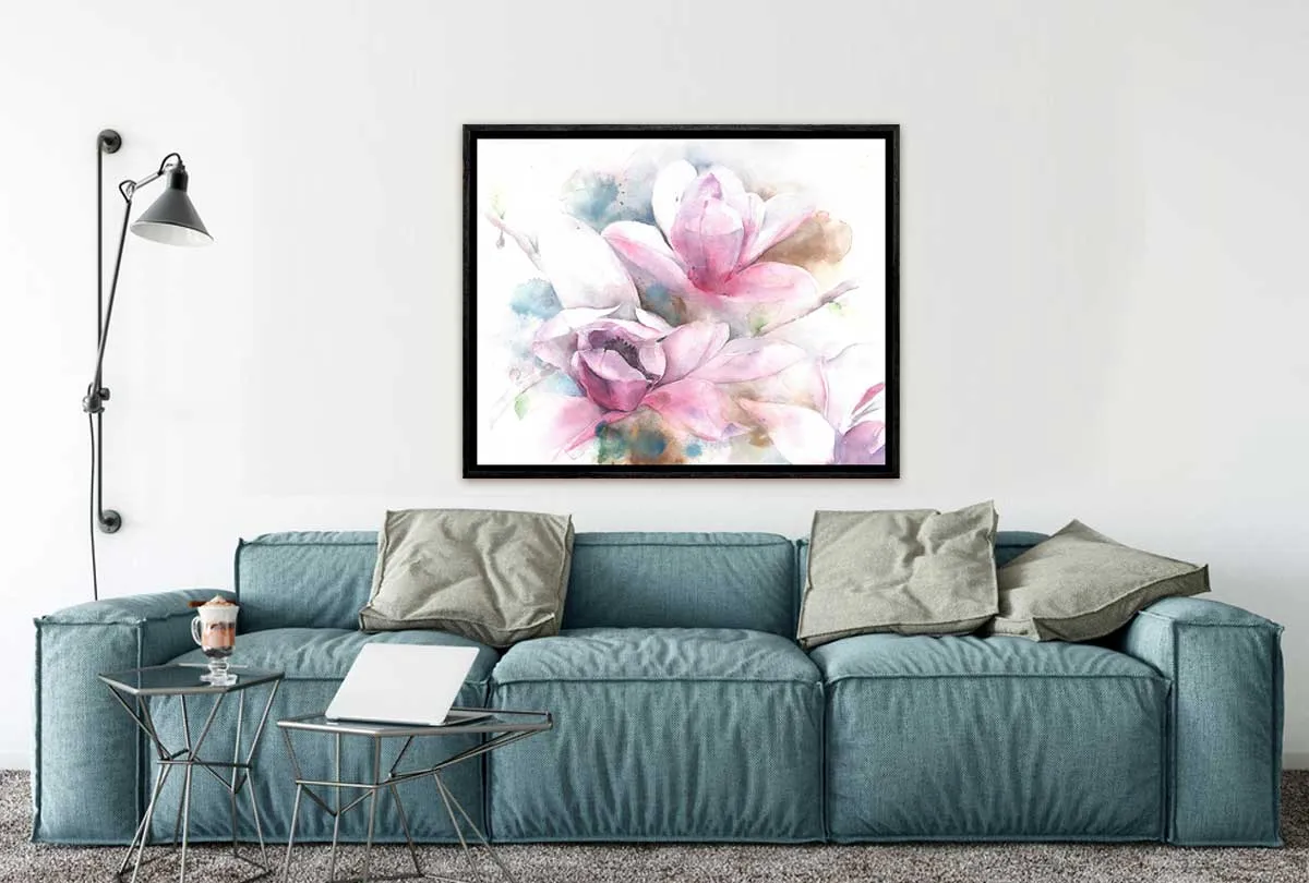 Magnolias Watercolour | Flower Wall Art Print