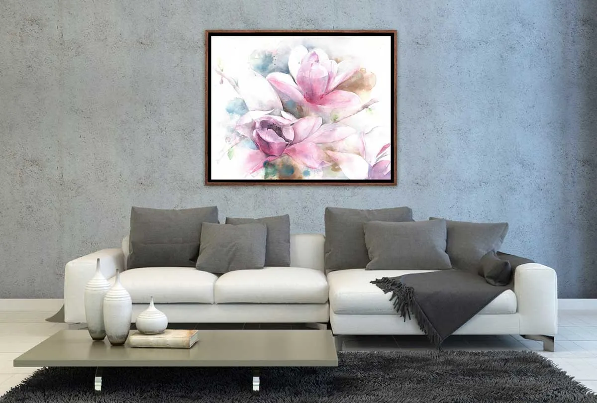 Magnolias Watercolour | Flower Wall Art Print