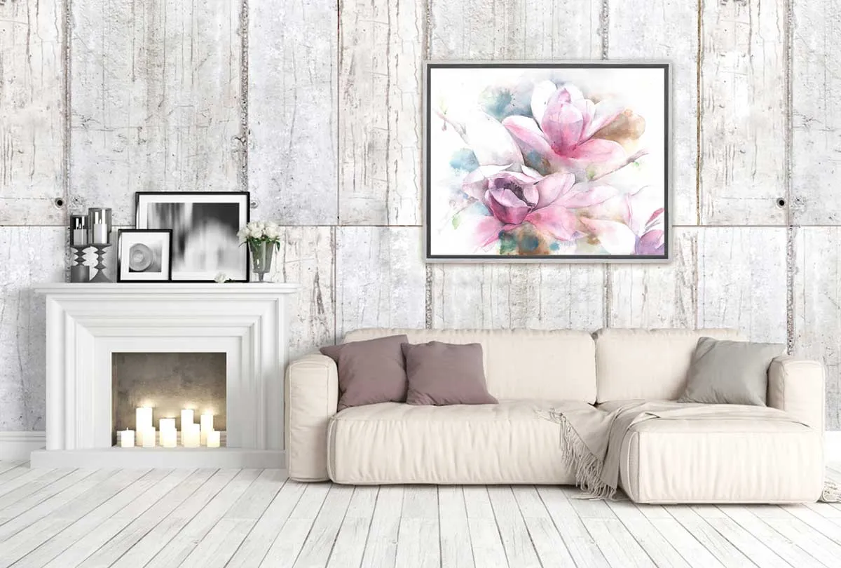 Magnolias Watercolour | Flower Wall Art Print