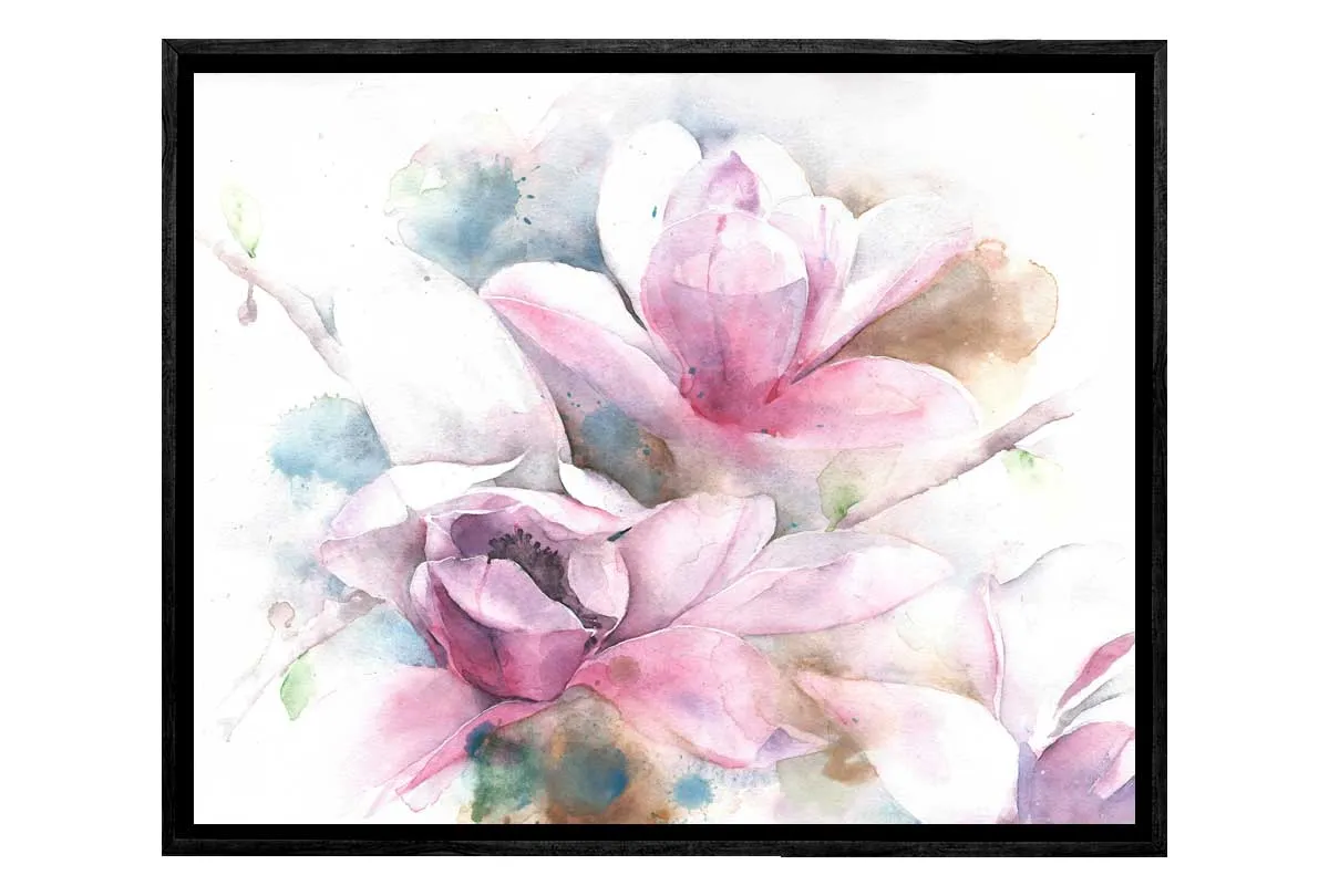 Magnolias Watercolour | Flower Wall Art Print