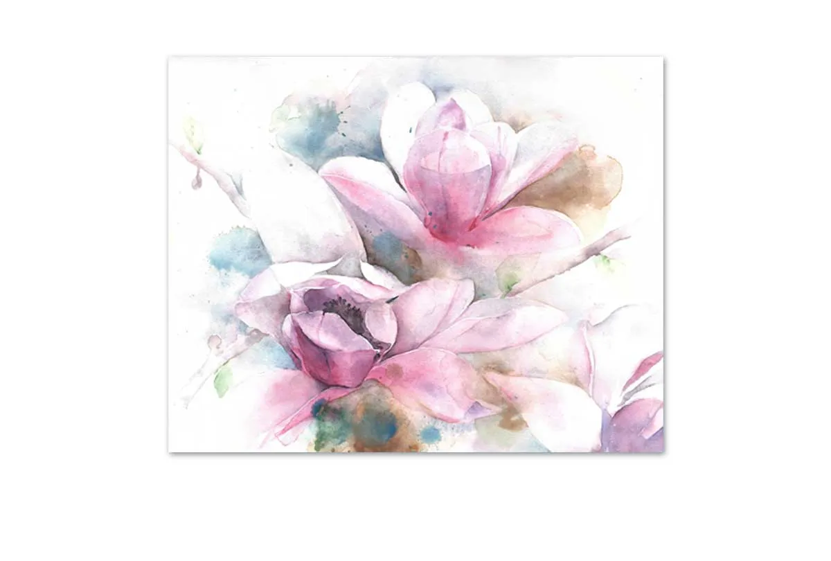 Magnolias Watercolour | Flower Wall Art Print