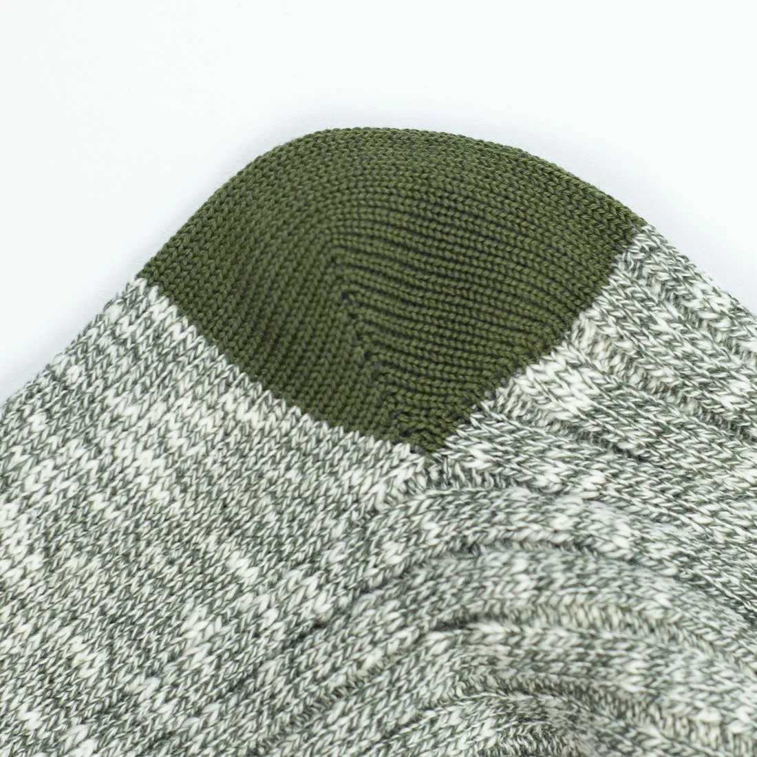 Marled green ribbed cotton socks