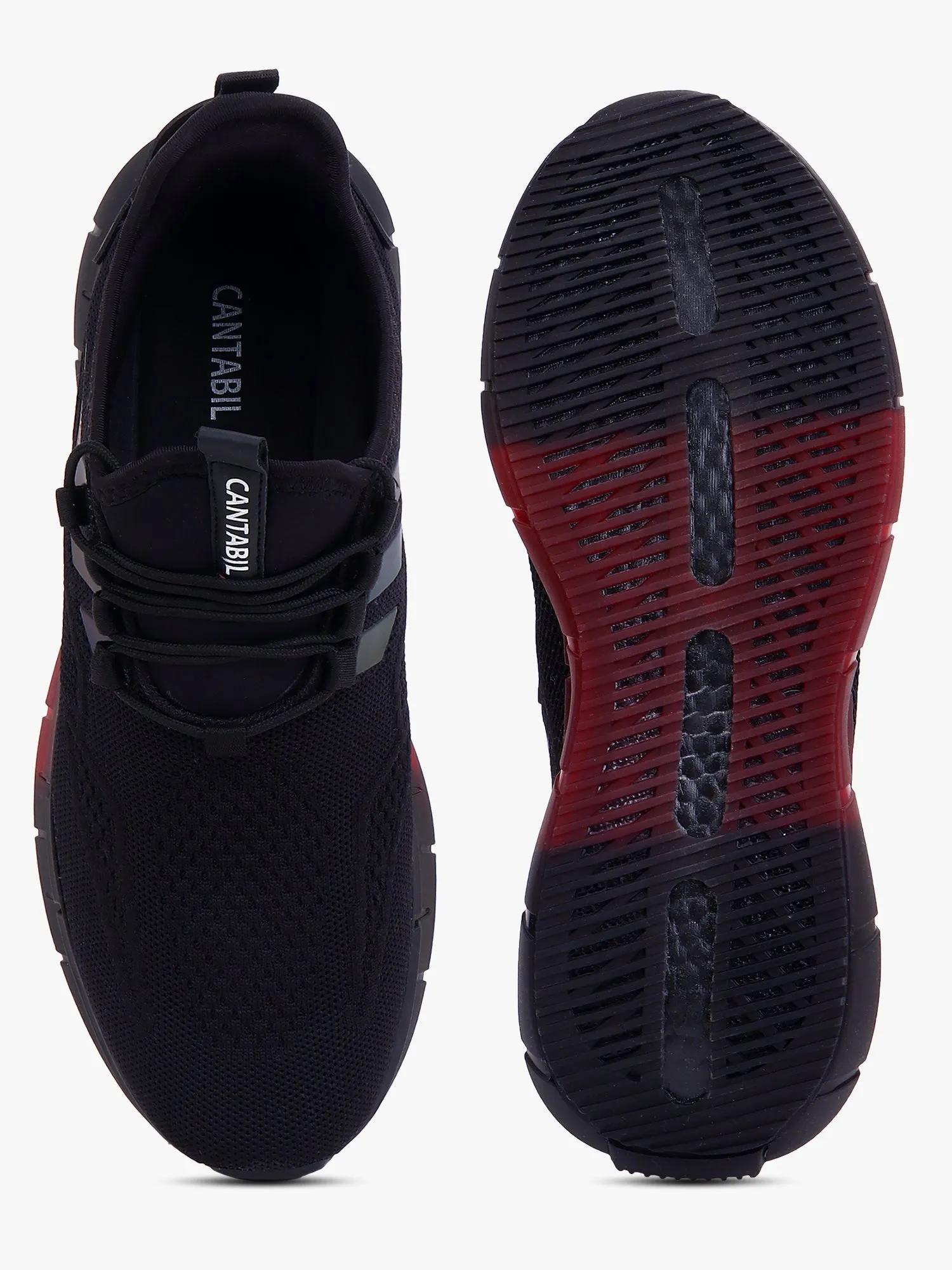 Men's Black Solid Running Shoes