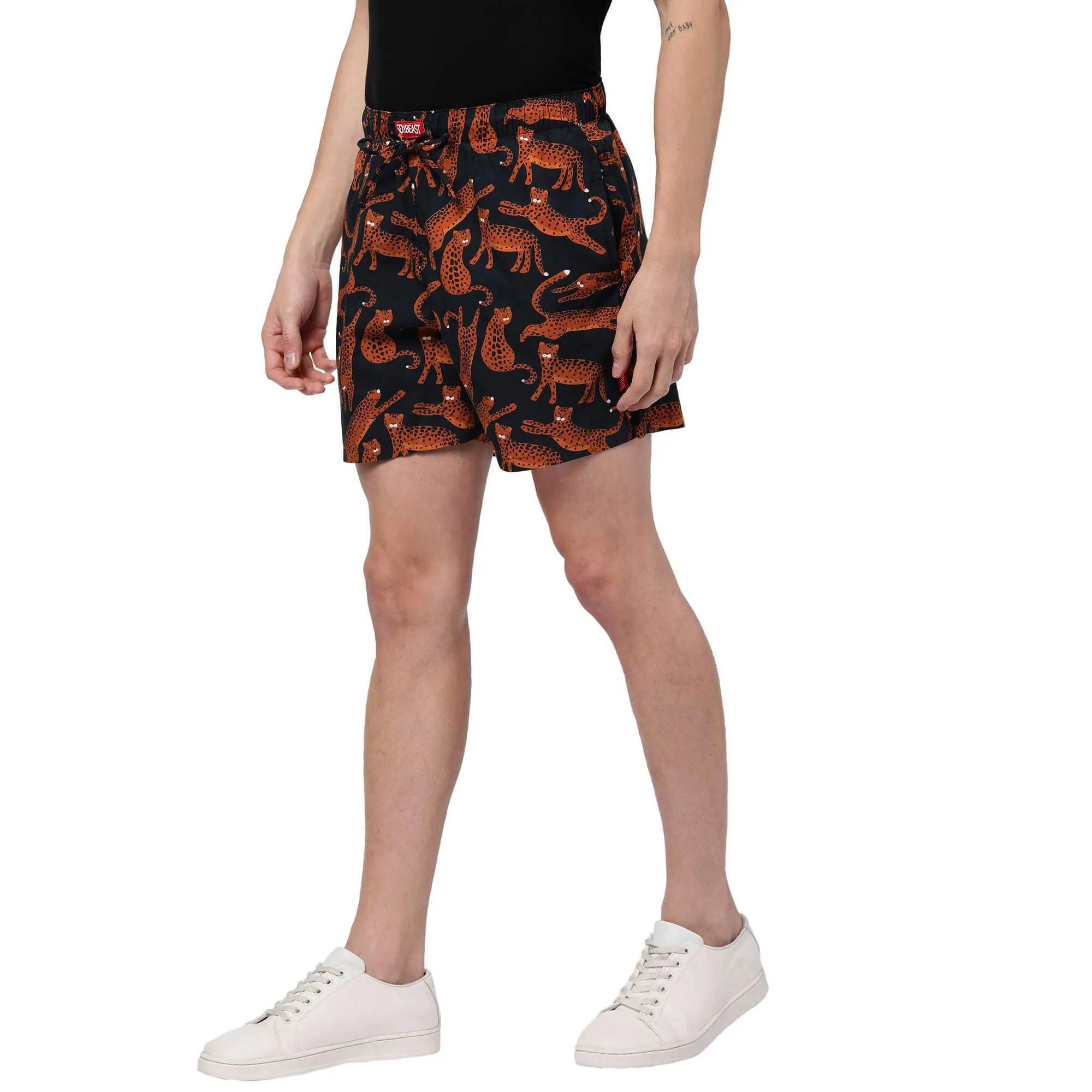 Midnight Leopards Boxer Shorts For Men