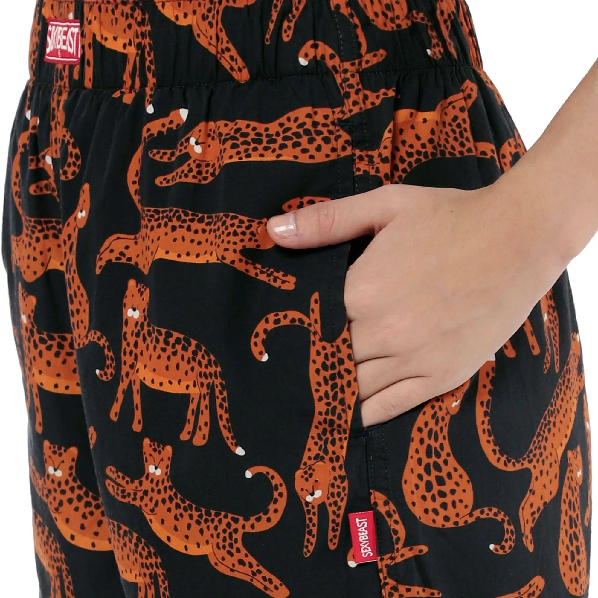 Midnight Leopards Boxer Shorts For Women