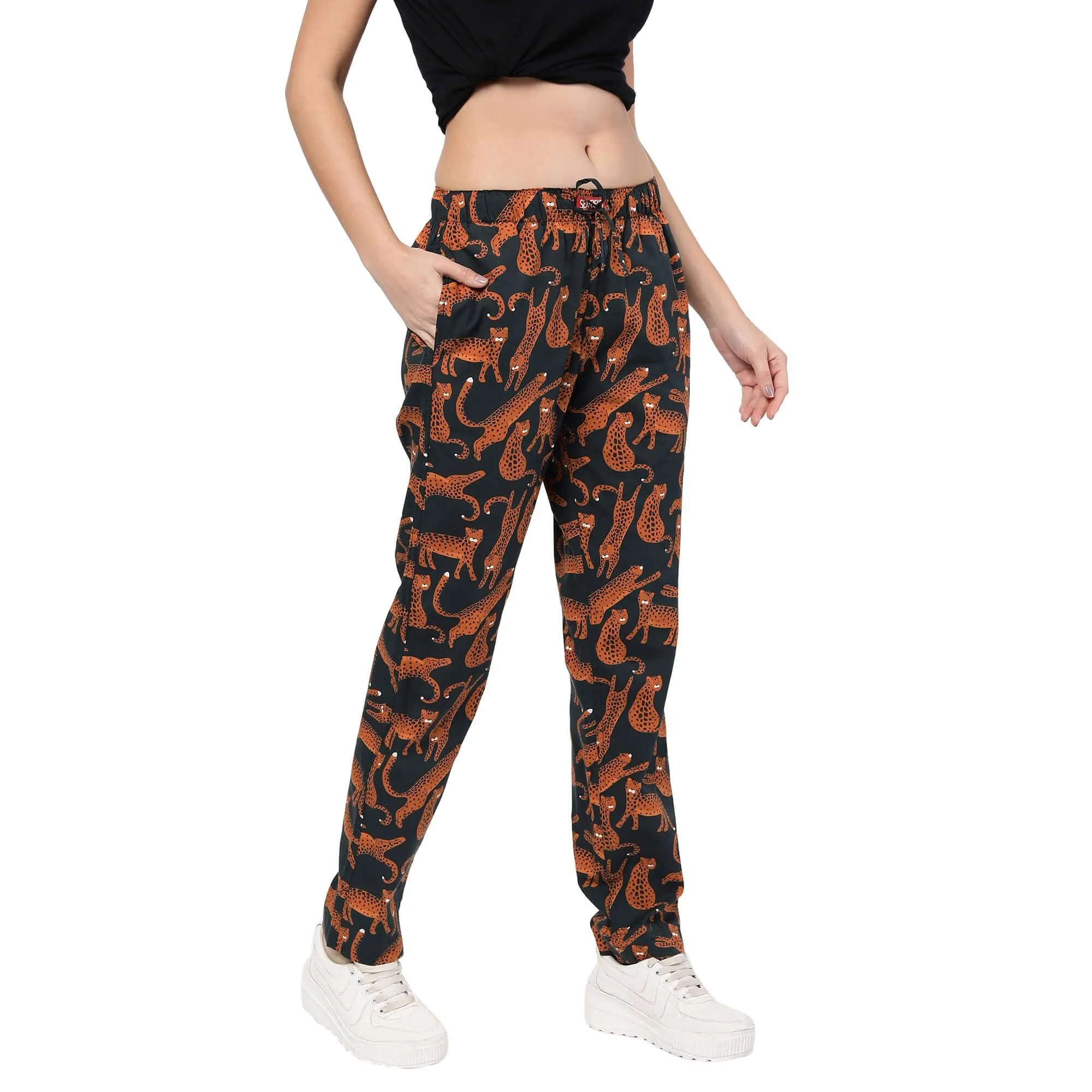 Midnight Leopards Pyjamas For Women