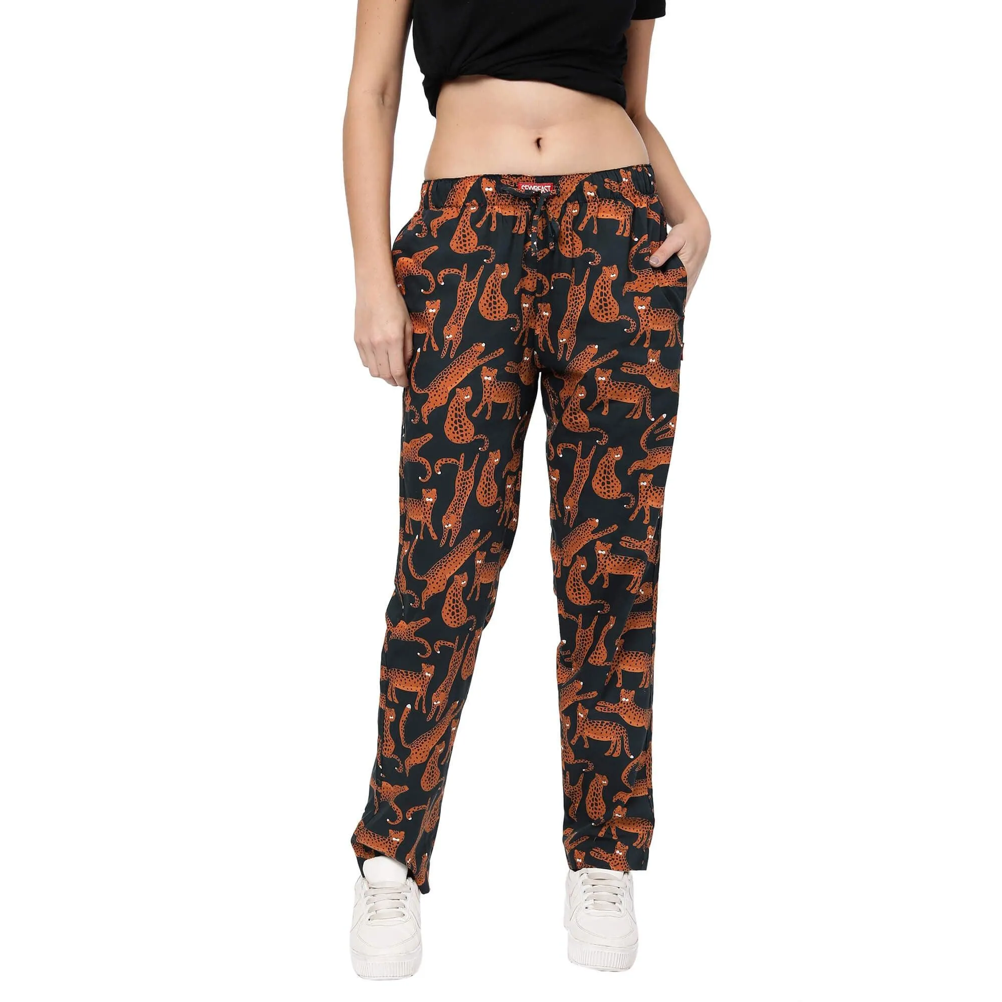 Midnight Leopards Pyjamas For Women