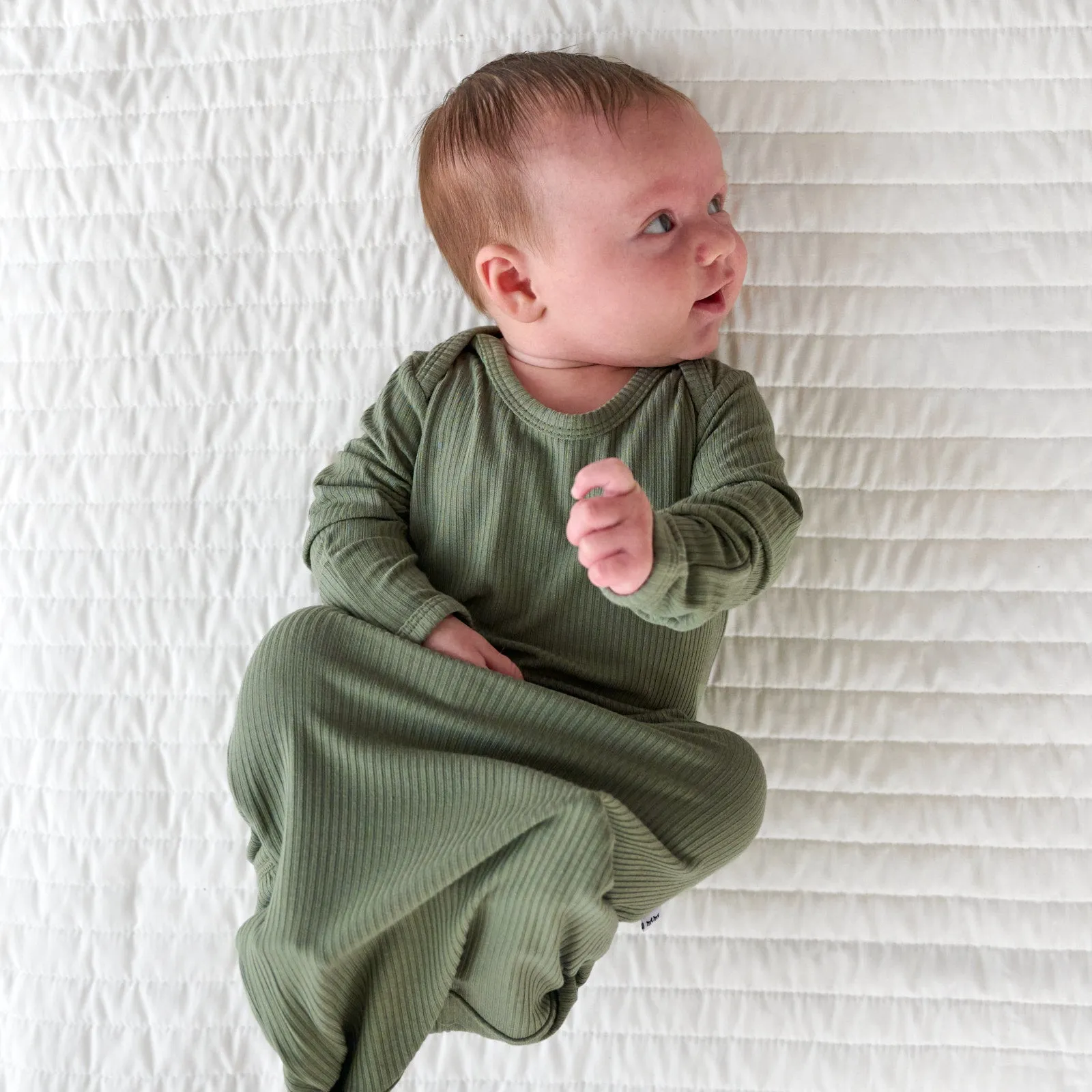 Moss Ribbed Infant Gown