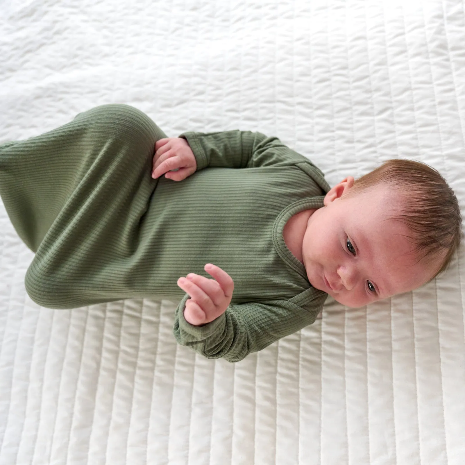 Moss Ribbed Infant Gown