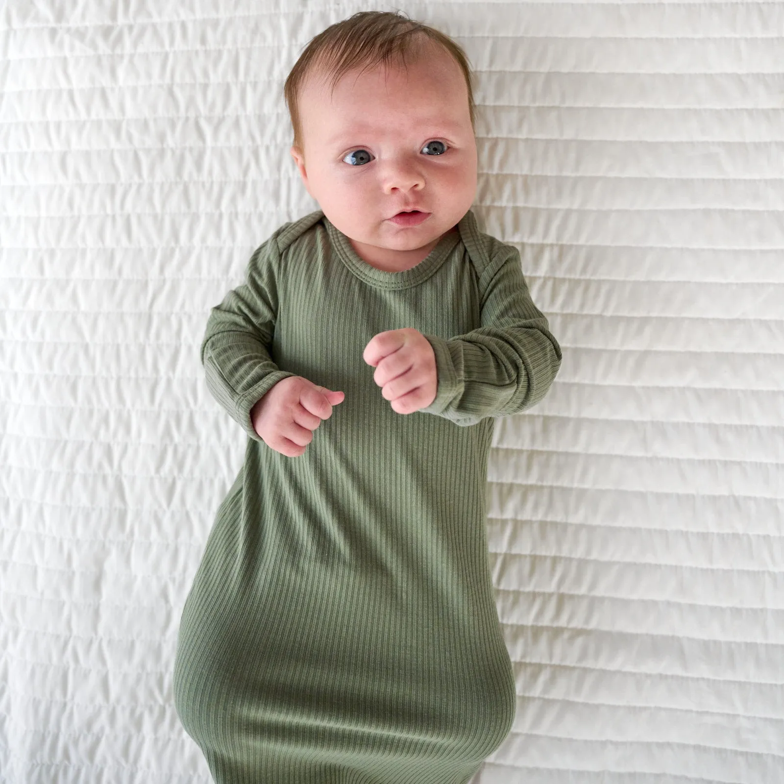 Moss Ribbed Infant Gown