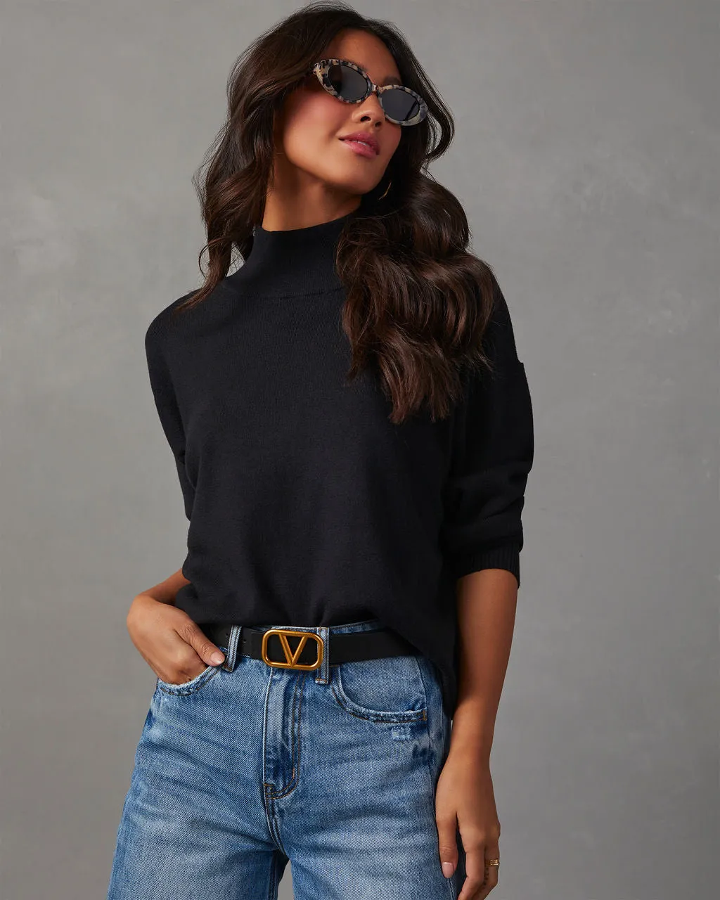 Parkin Mock Neck Knit Sweater