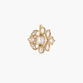 Peony Jadau Finger Ring