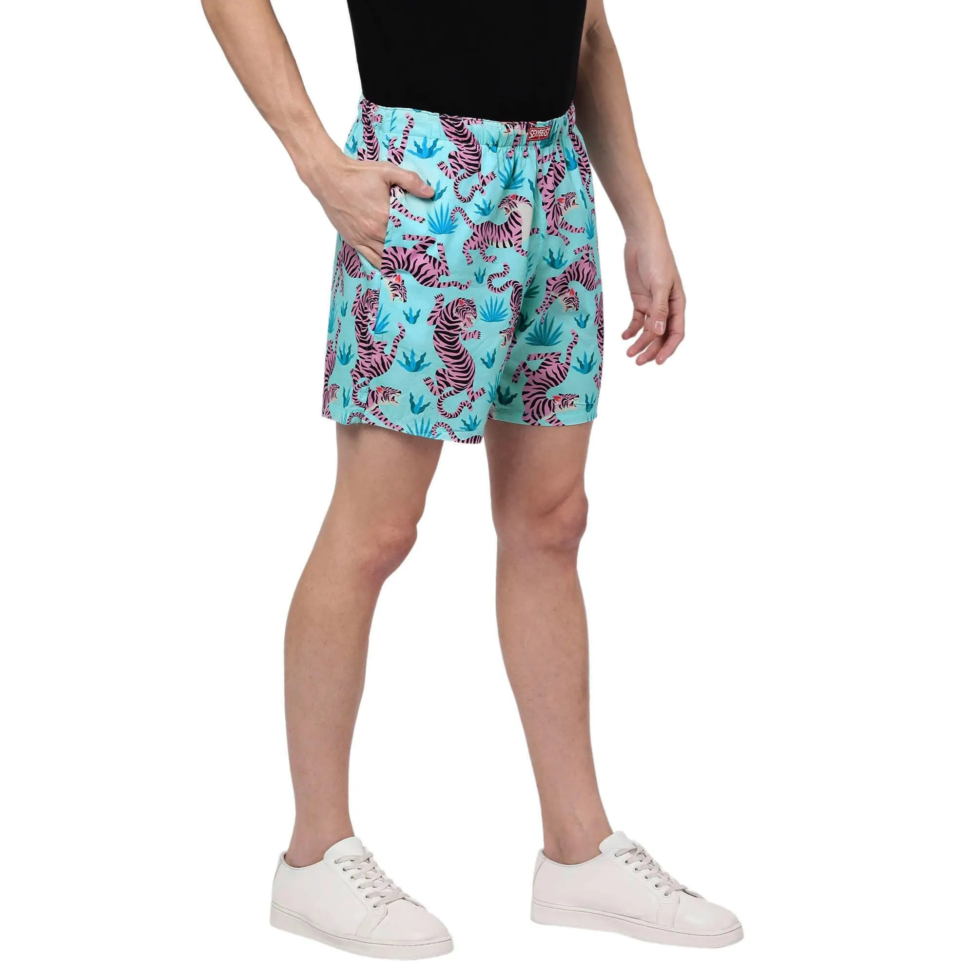 Pink Tigers Boxer Shorts For Men