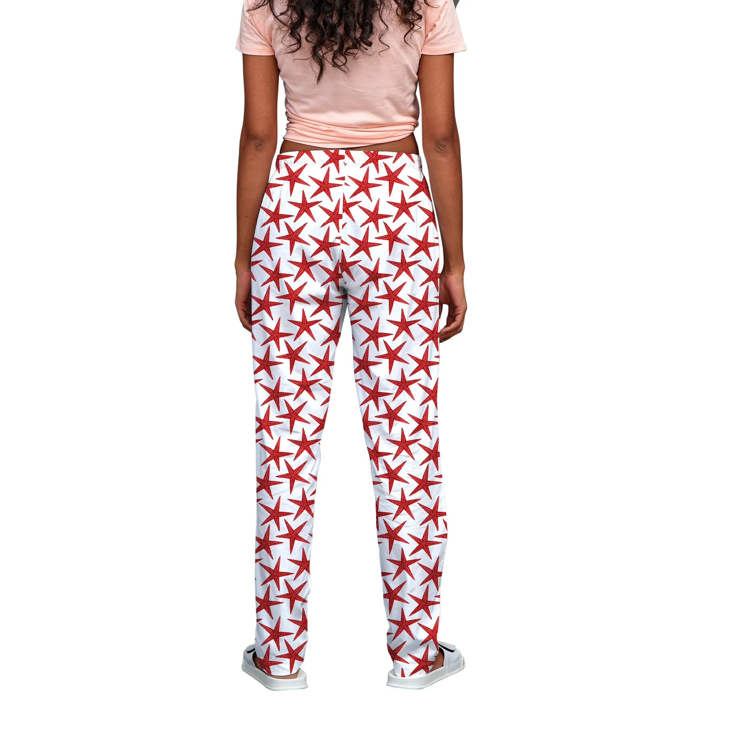 Red Starfish Pyjama For Women