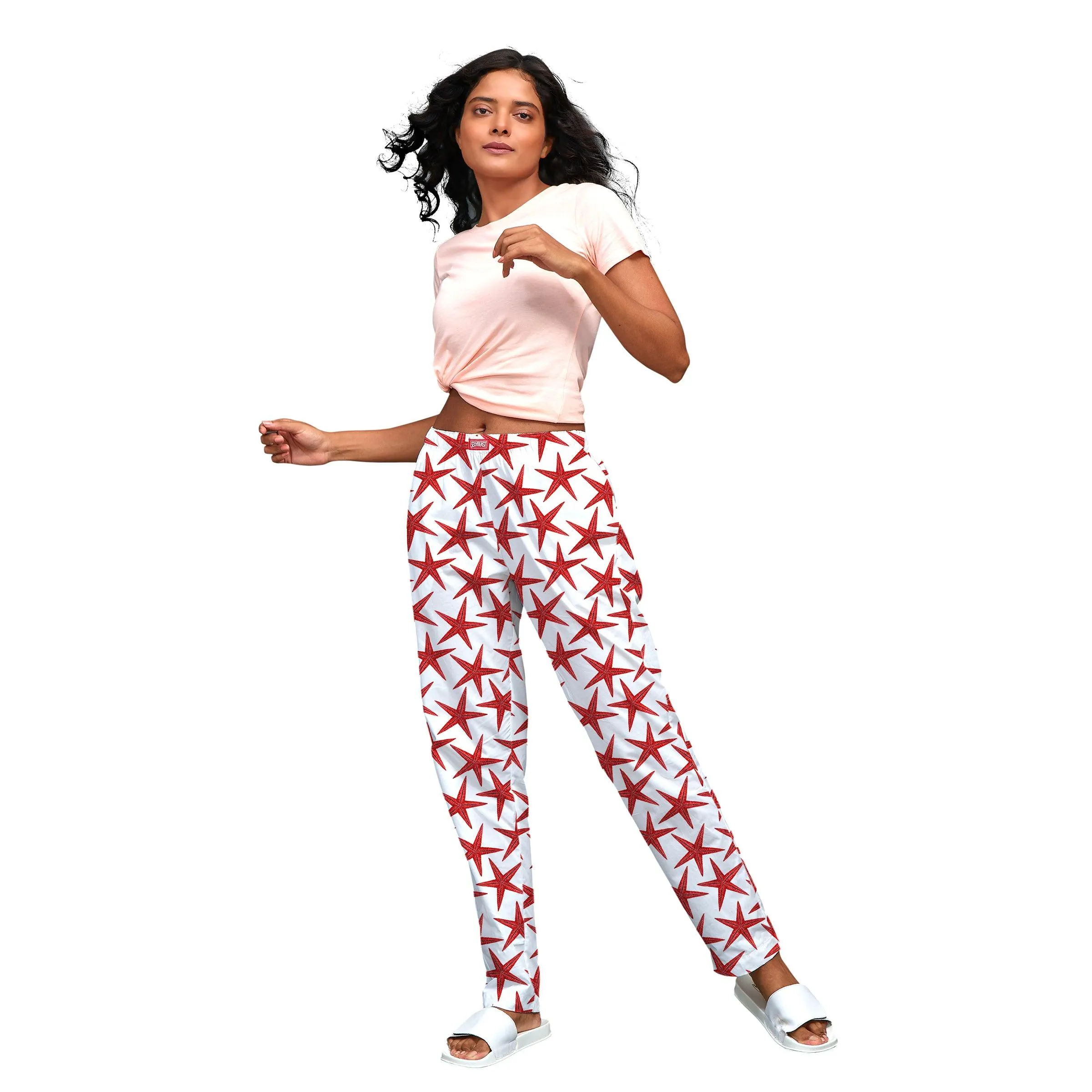 Red Starfish Pyjama For Women