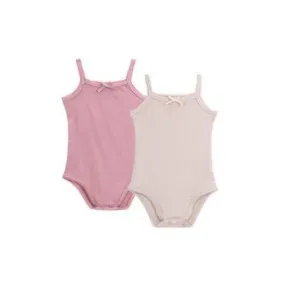 Ribbed Colored Sleeveless Bodysuit - Girls