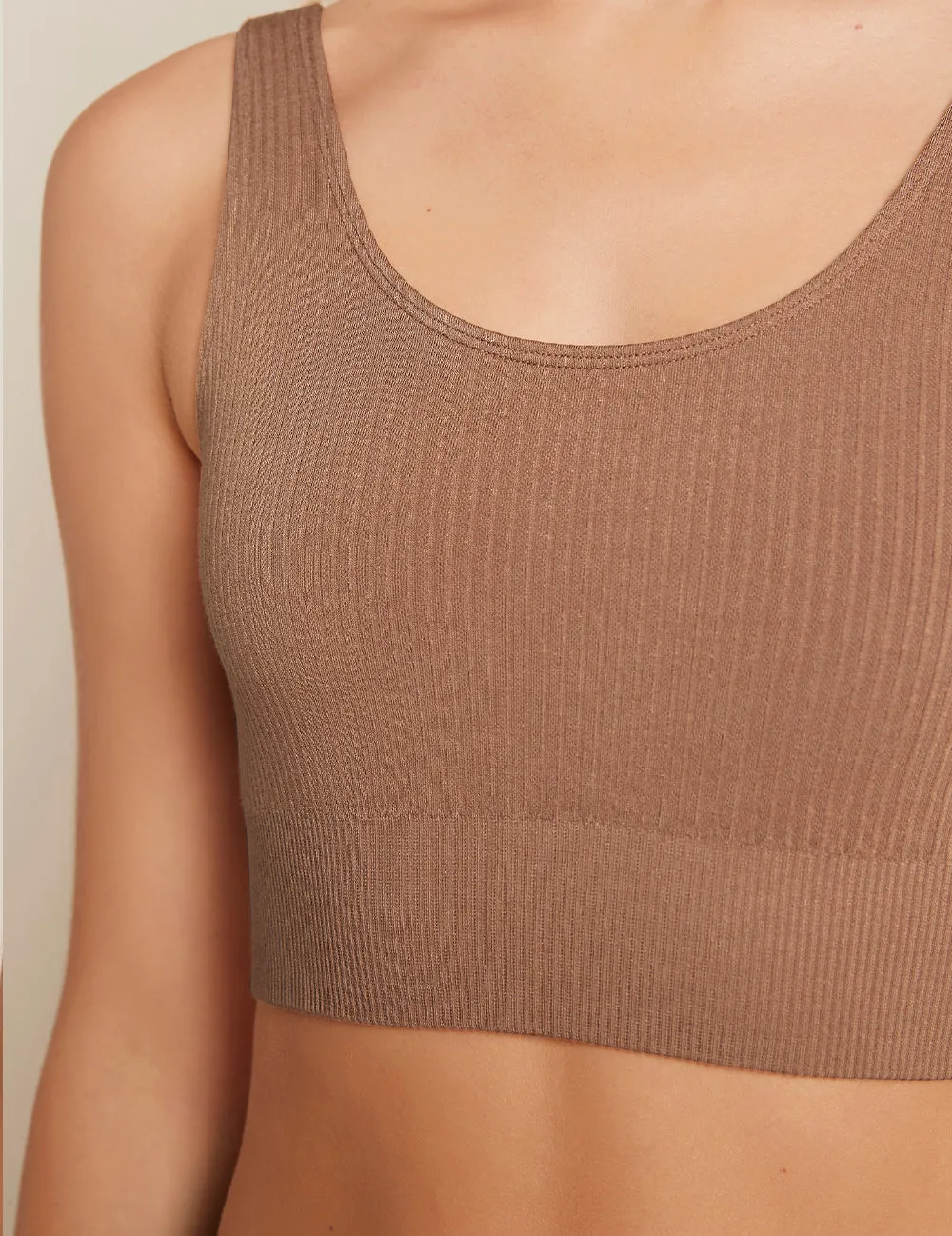 Ribbed Seamless Bra - Nude 4