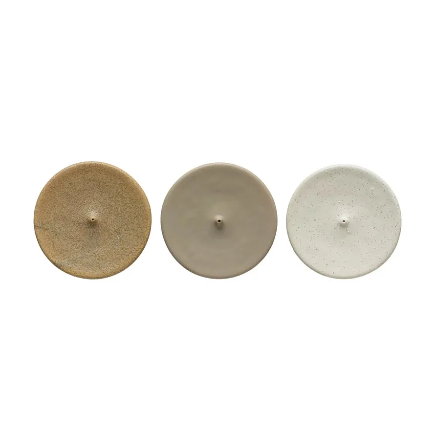 Round Stoneware Incense Holder