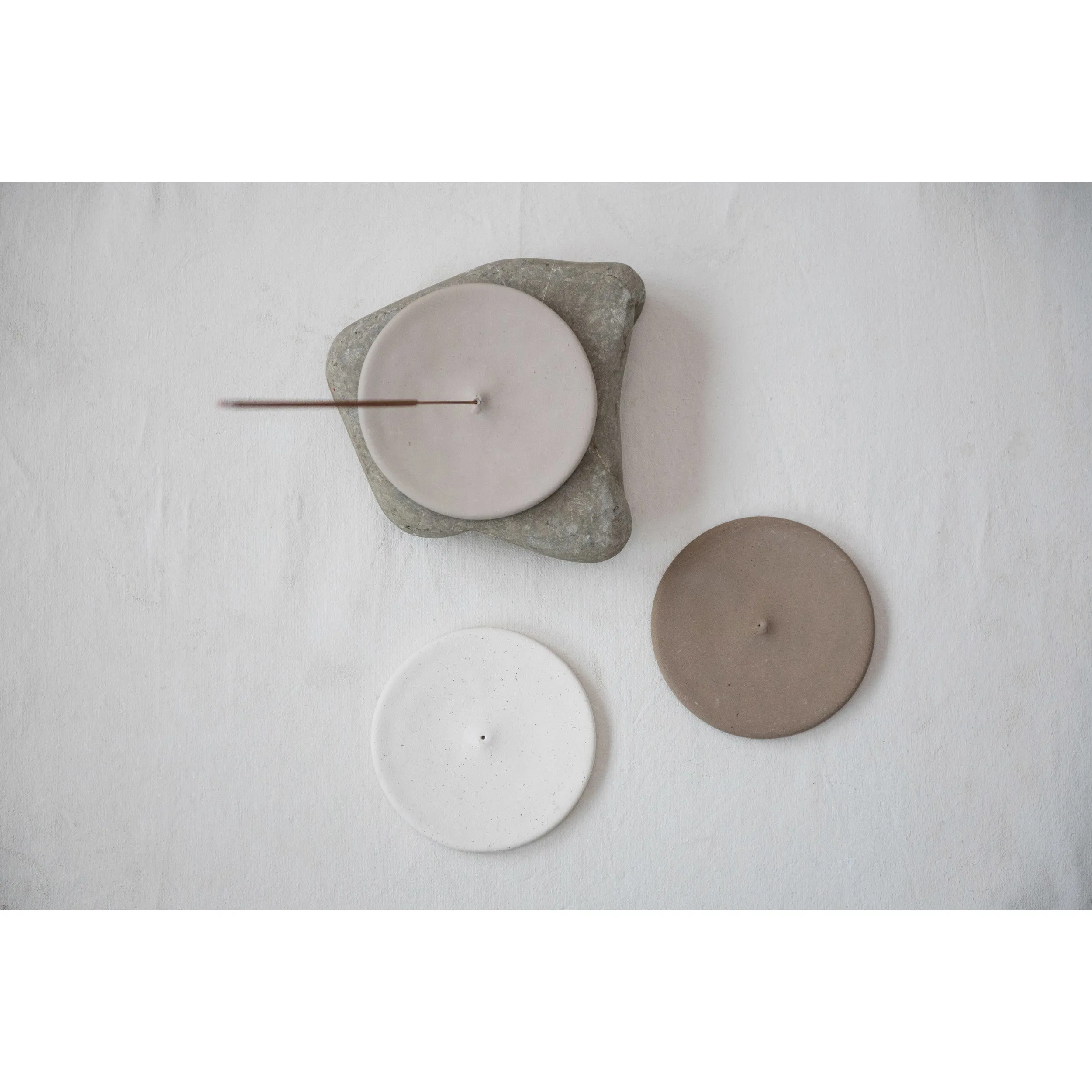 Round Stoneware Incense Holder