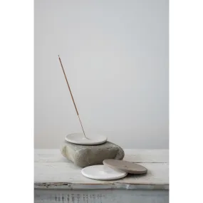 Round Stoneware Incense Holder