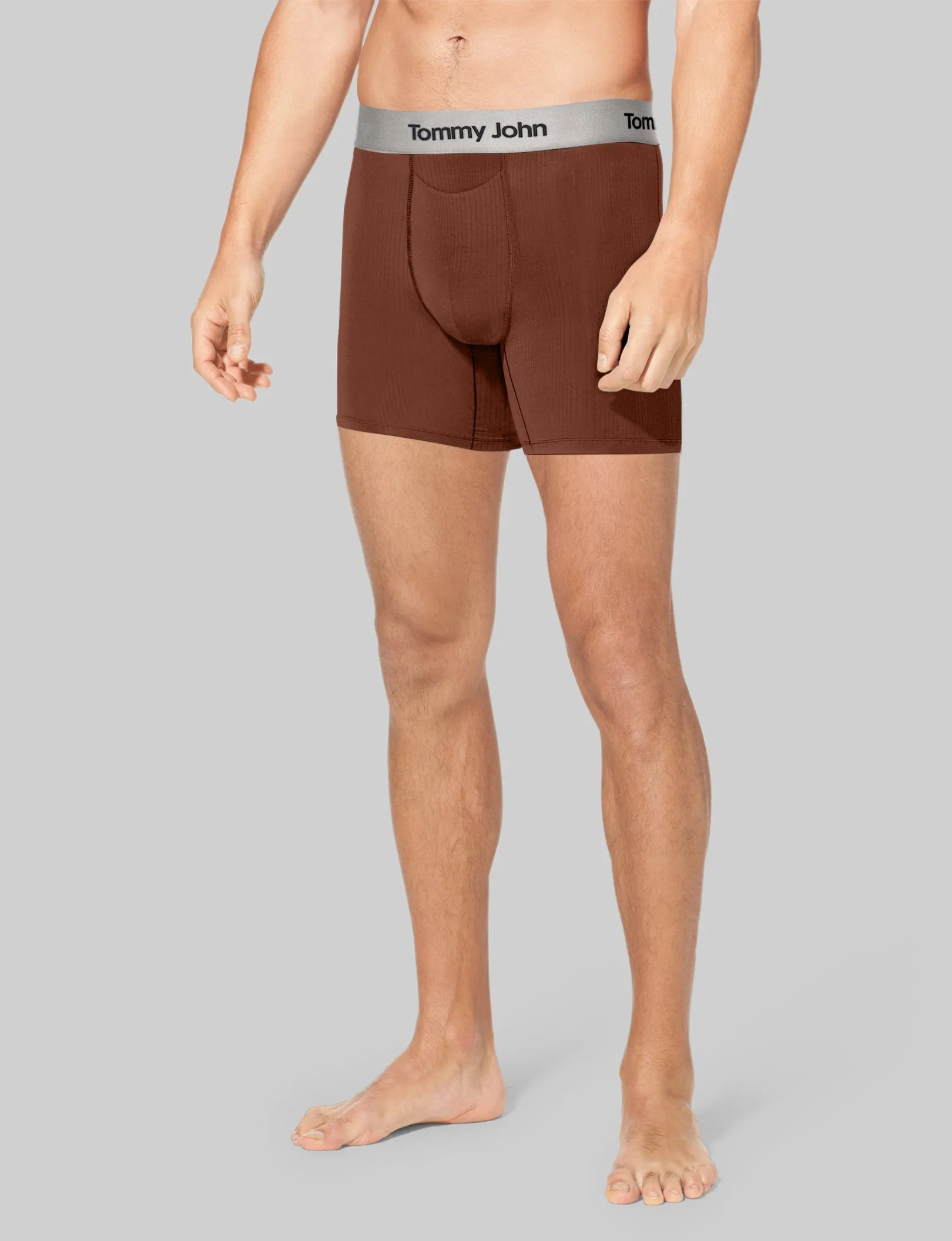 Second Skin Luxe Rib Mid-Length Boxer Brief 6"