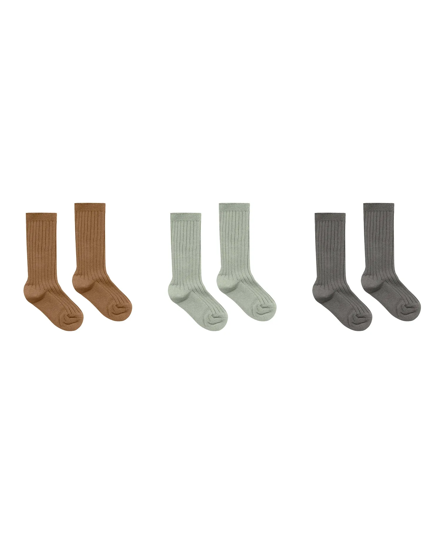 Solid Ribbed Socks – Set of Three