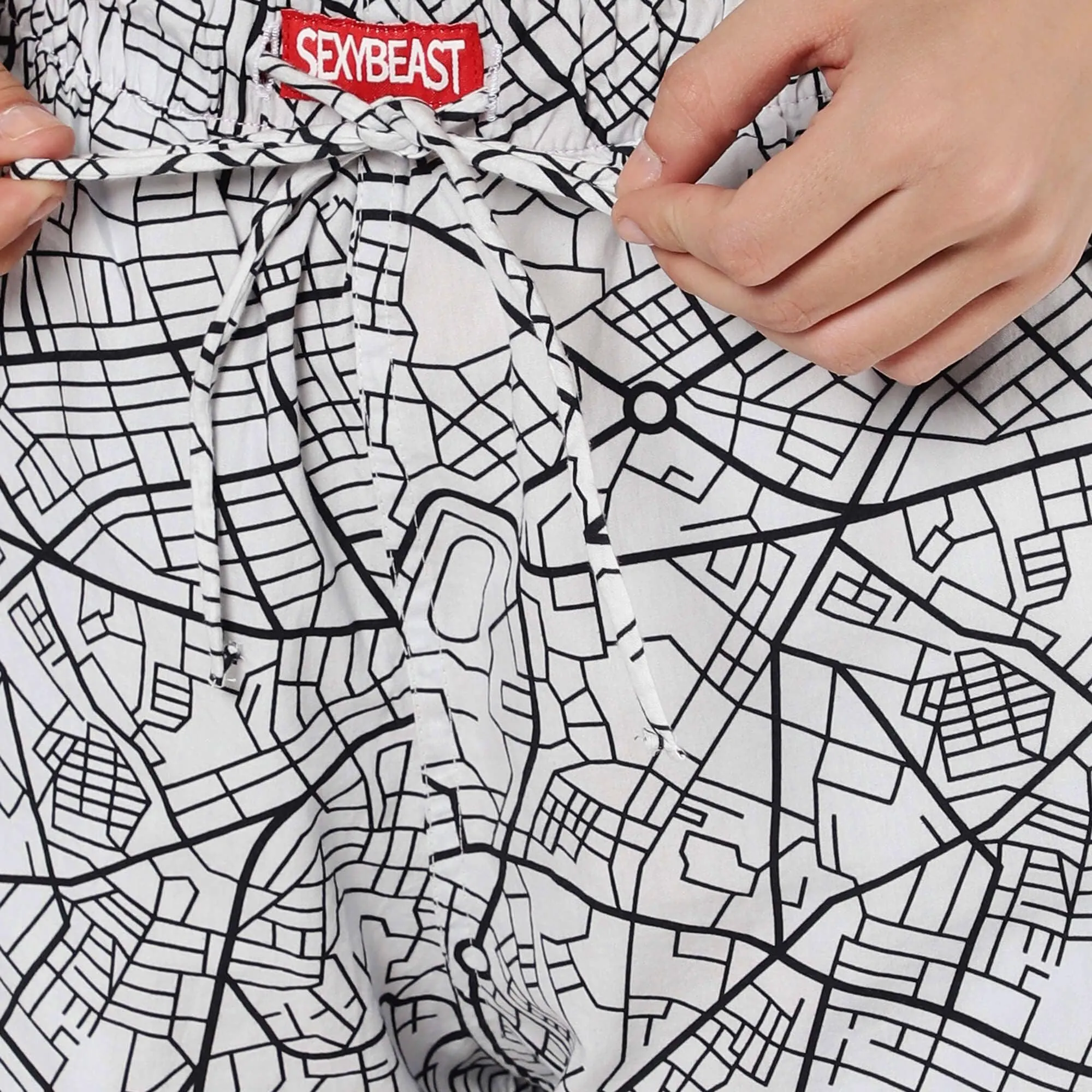 Street Map Boxer Shorts For Women