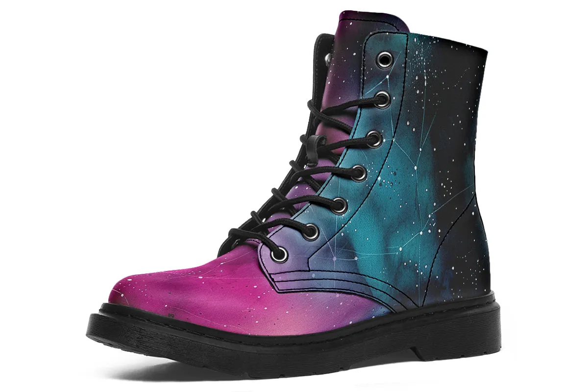 Supernova Boots - Vegan Leather Doc-Style Boots with Durable Stitched on Soles