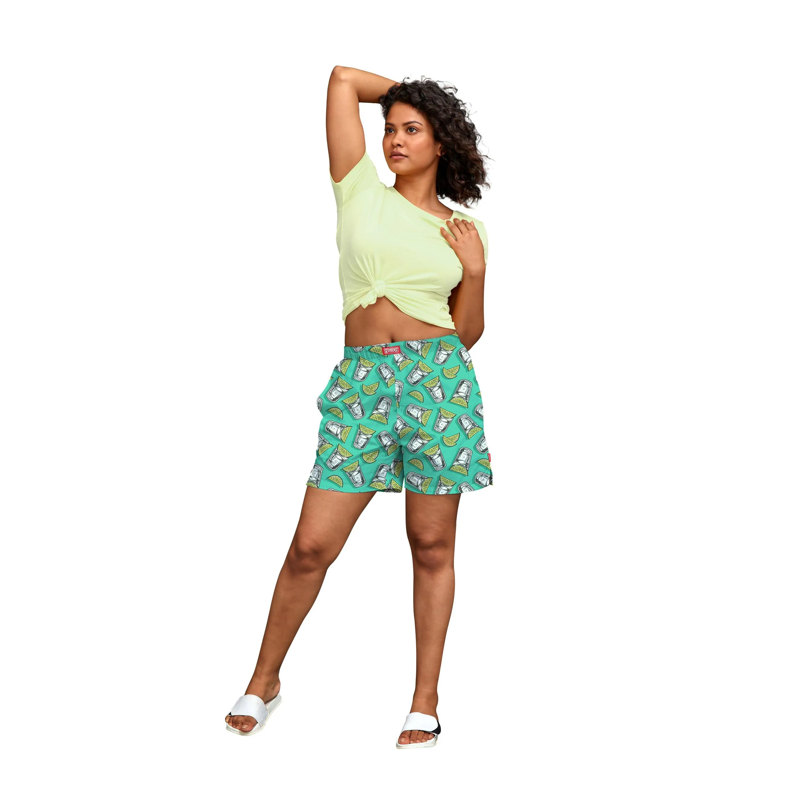 Tequila Shots Boxer Shorts For Women