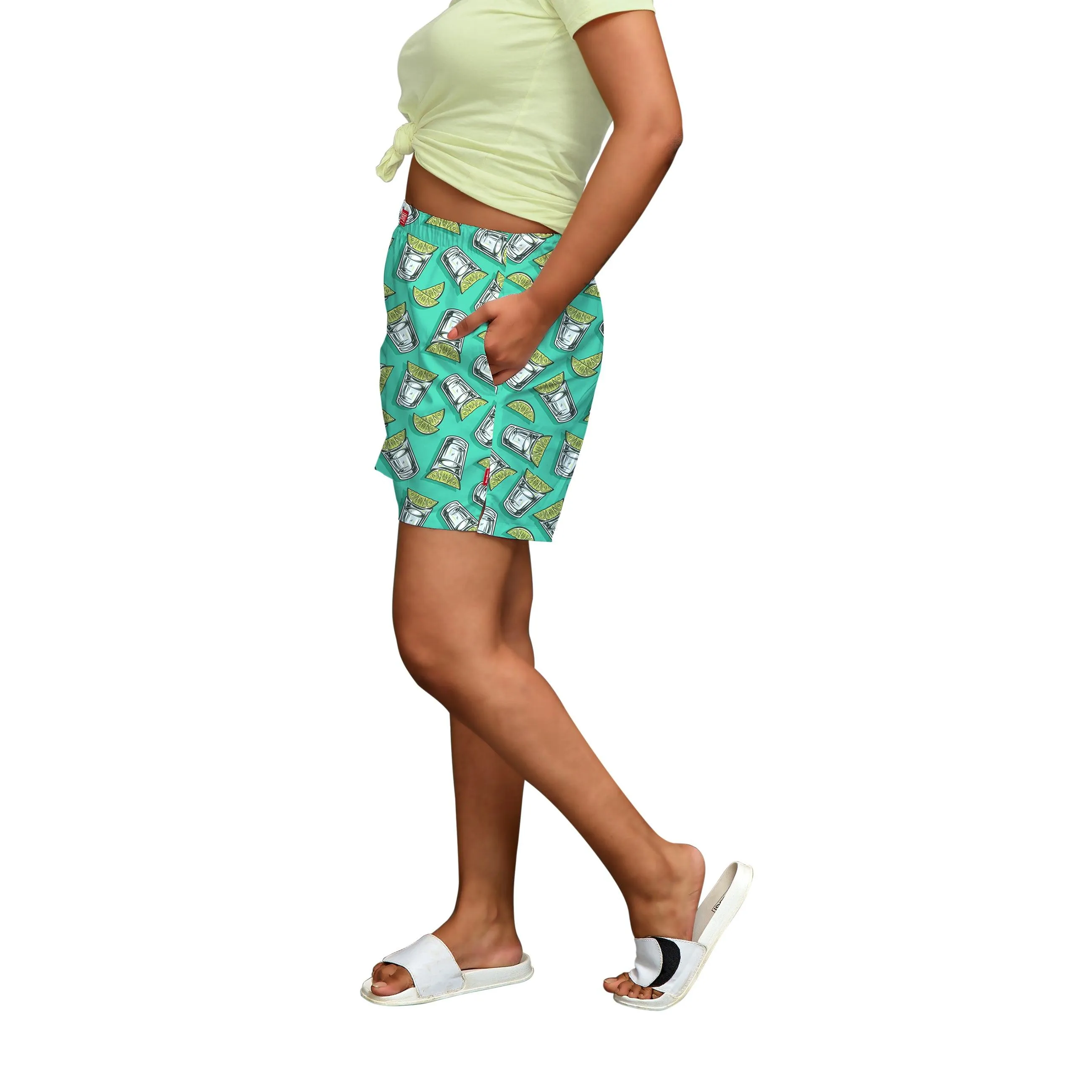 Tequila Shots Boxer Shorts For Women