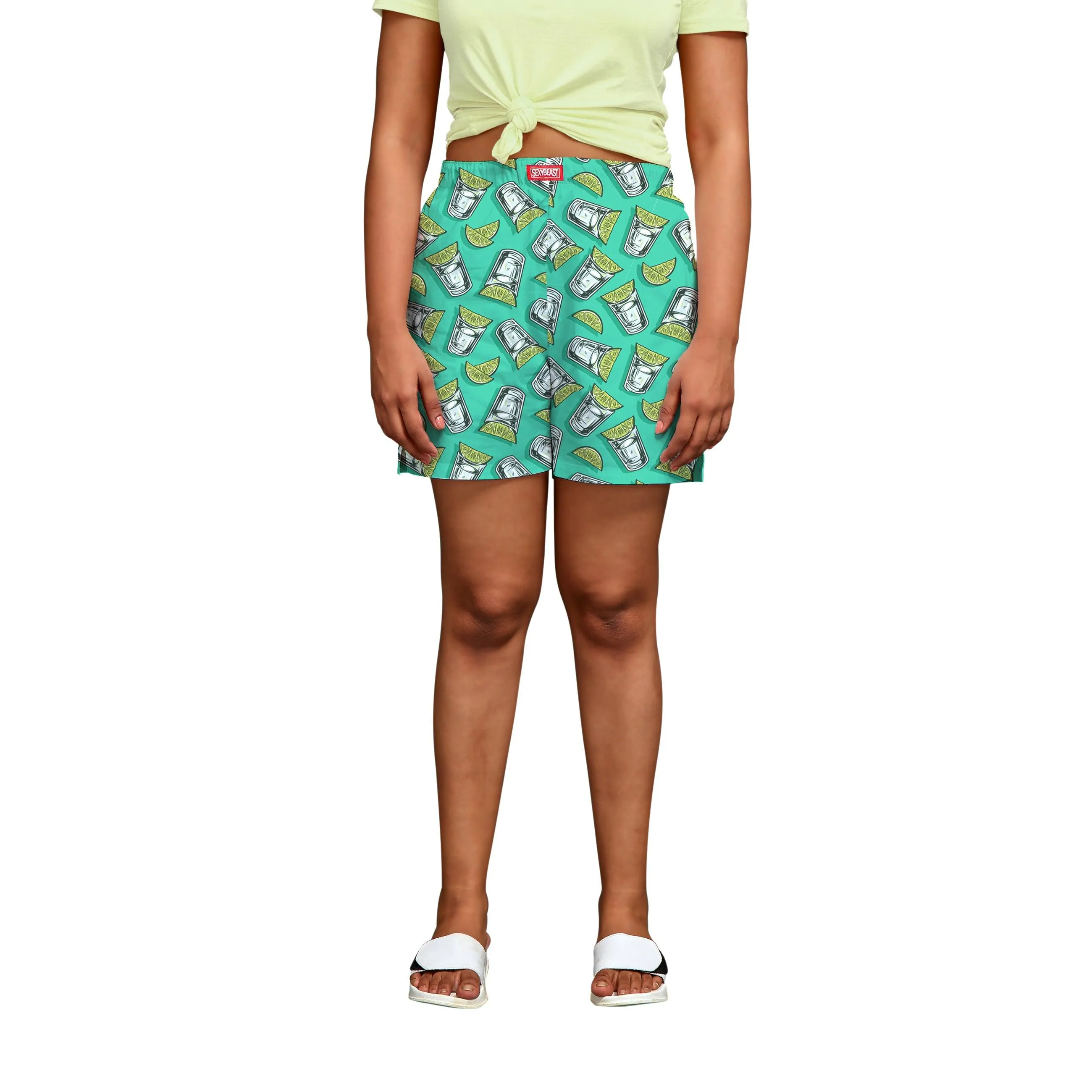 Tequila Shots Boxer Shorts For Women