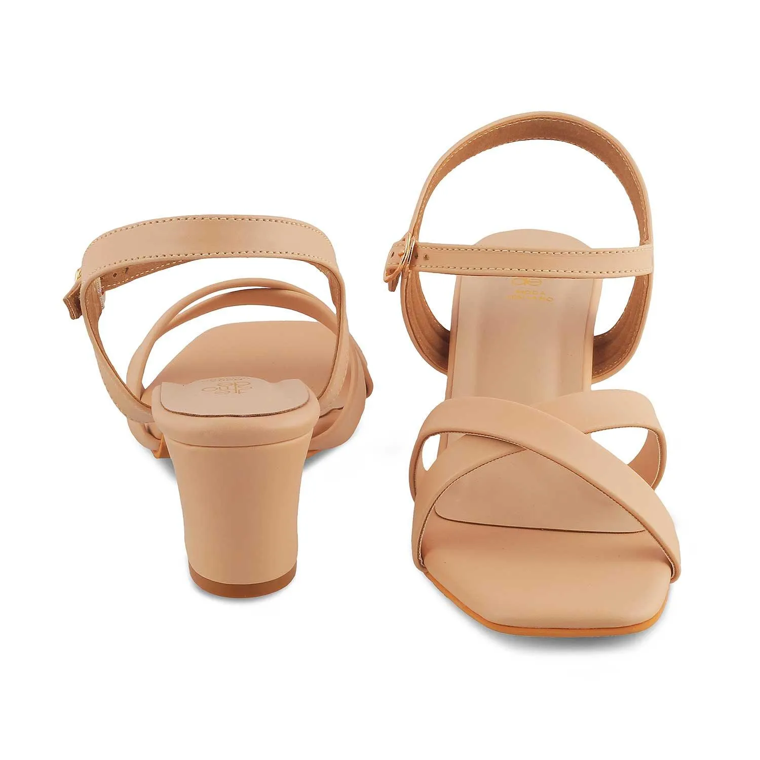 The Roche Beige Women's Dress Block Heel Sandals Tresmode