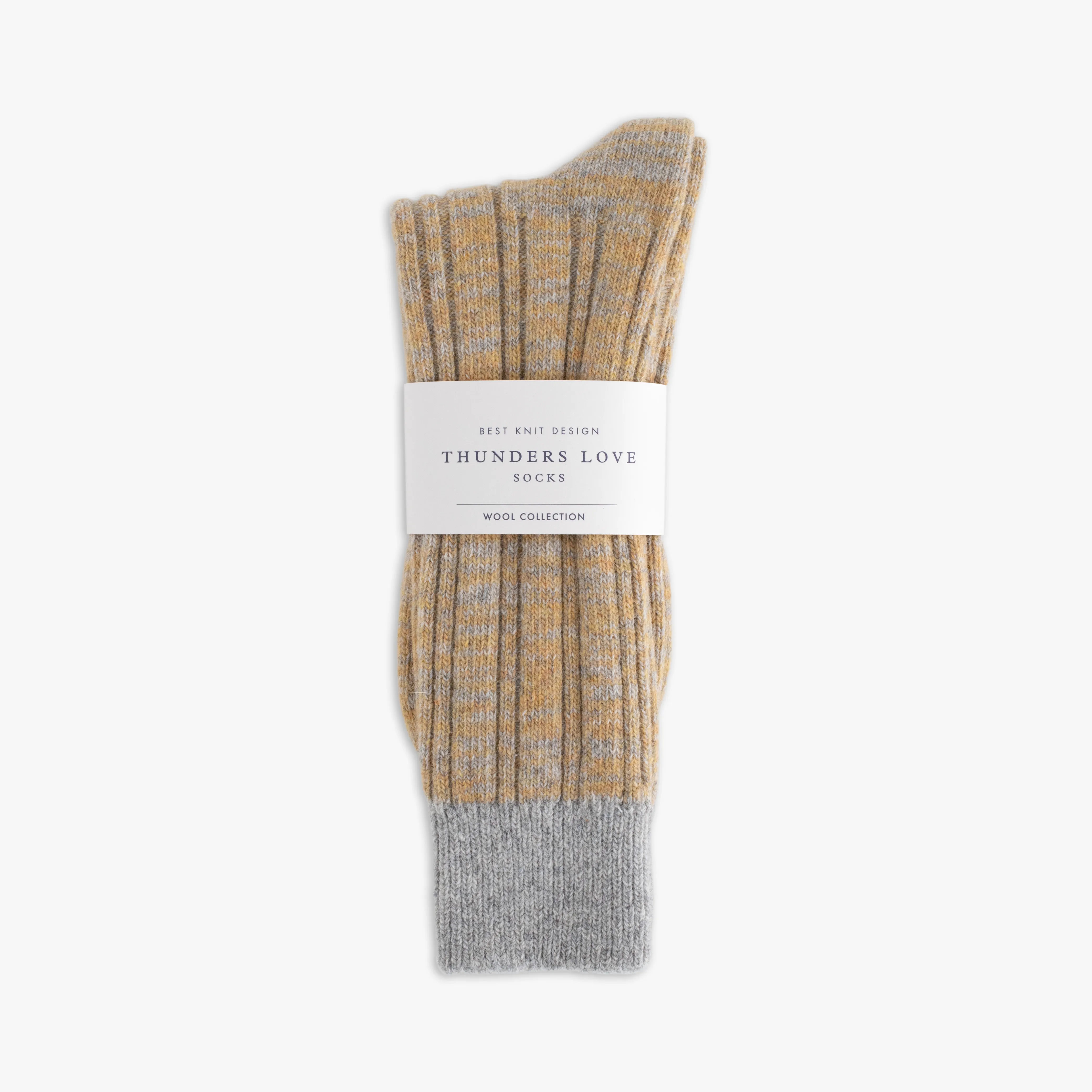 Thunders Love Wool Dupled Ribbed Yellow Socks - (39-45)