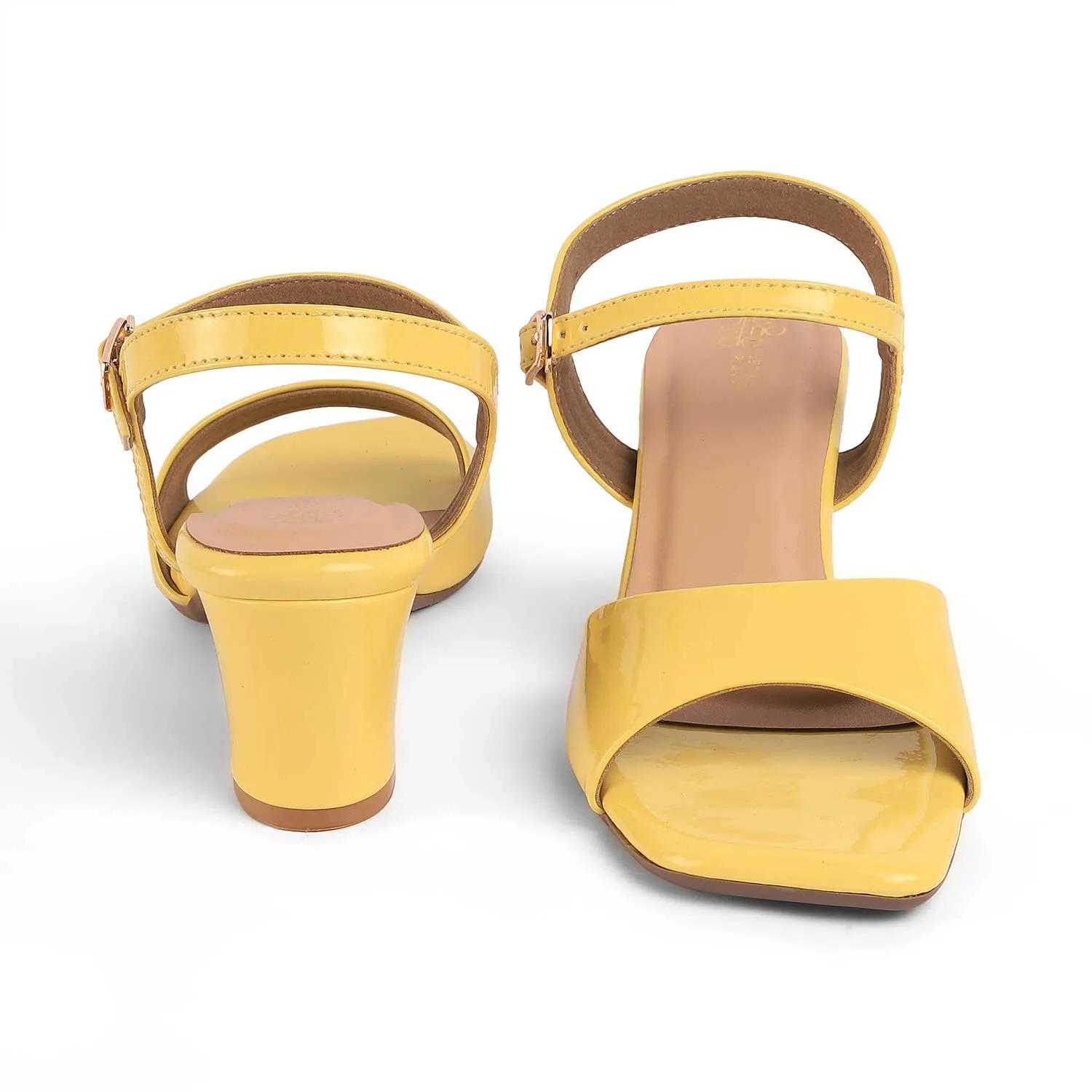 Tresmode Solor Yellow Women's Casual Block Heel Sandals