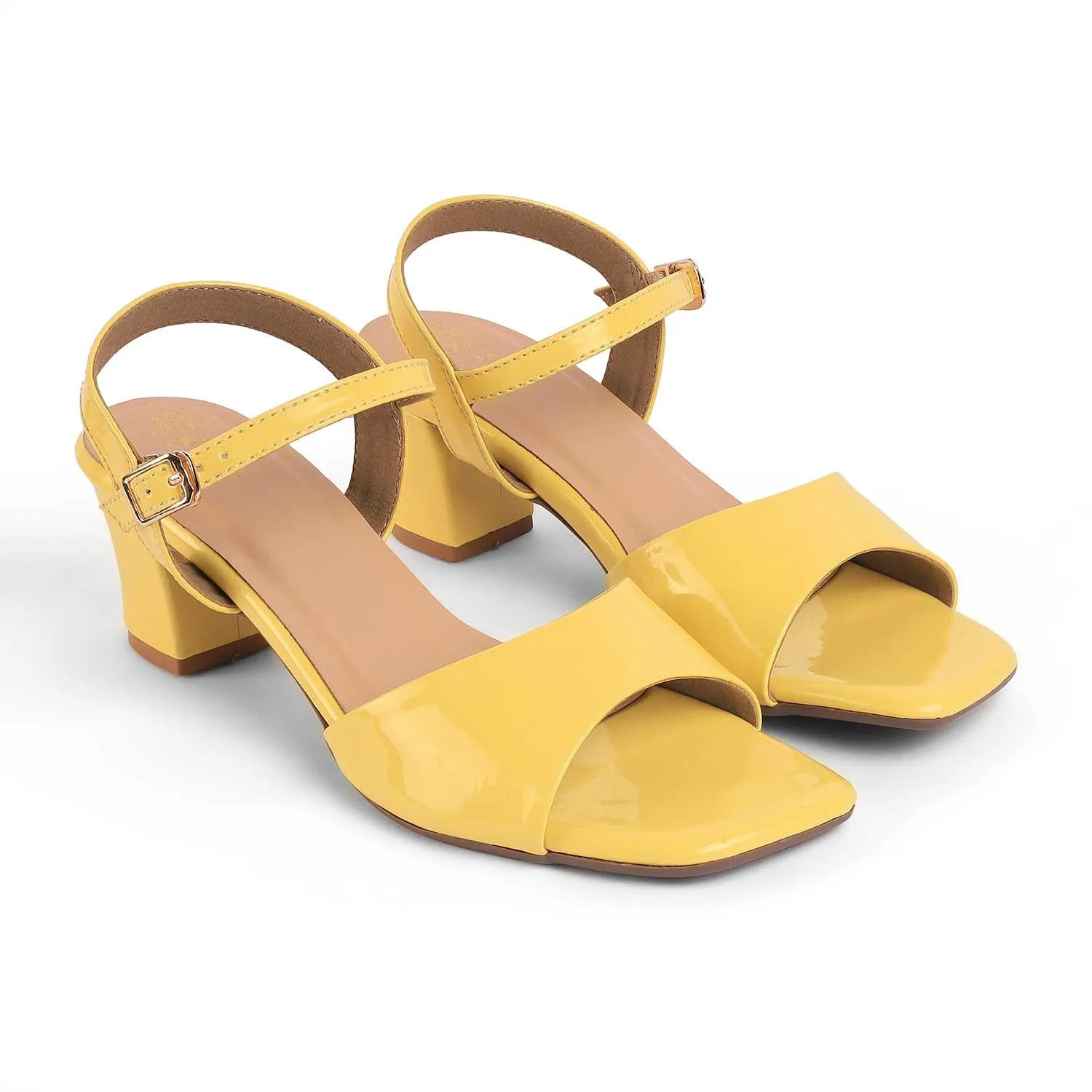 Tresmode Solor Yellow Women's Casual Block Heel Sandals