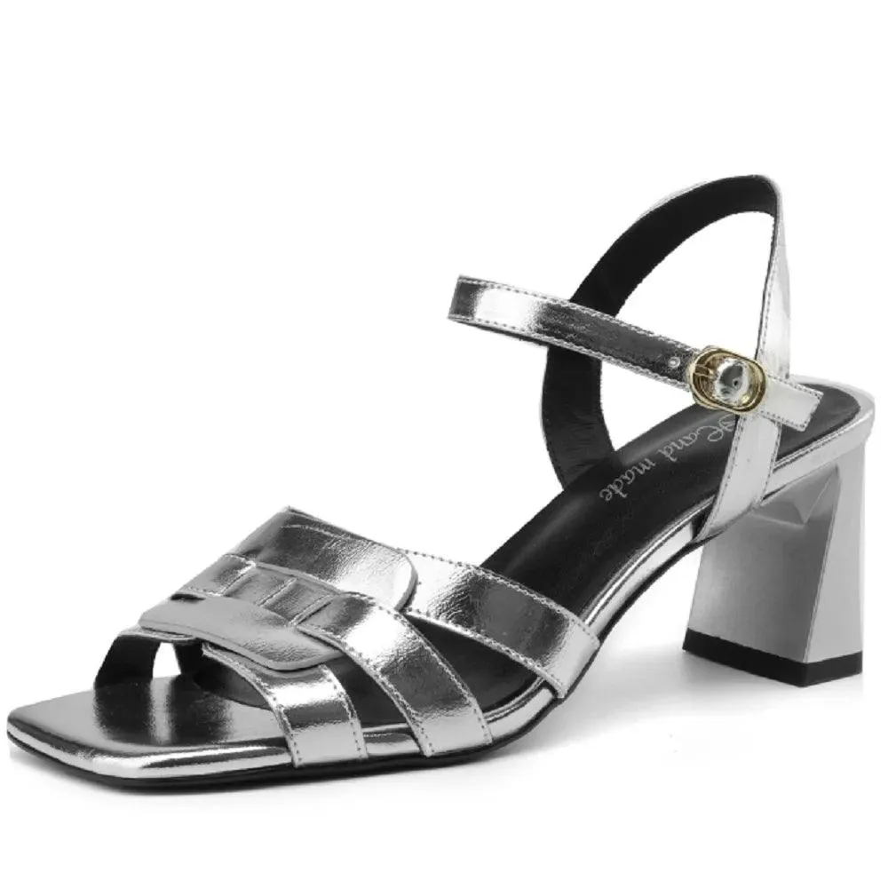 TSS87 Women's Casual Shoes - Leather Sandals - Thick High Heels