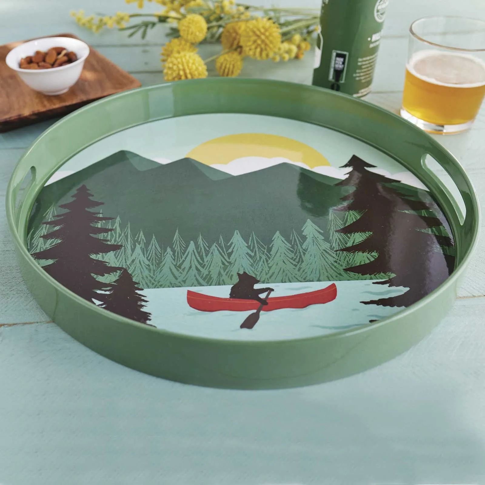 Vacation Lake 15 Inch Round Tray