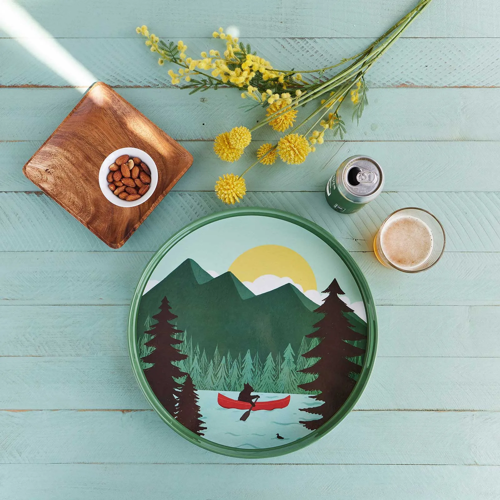 Vacation Lake 15 Inch Round Tray