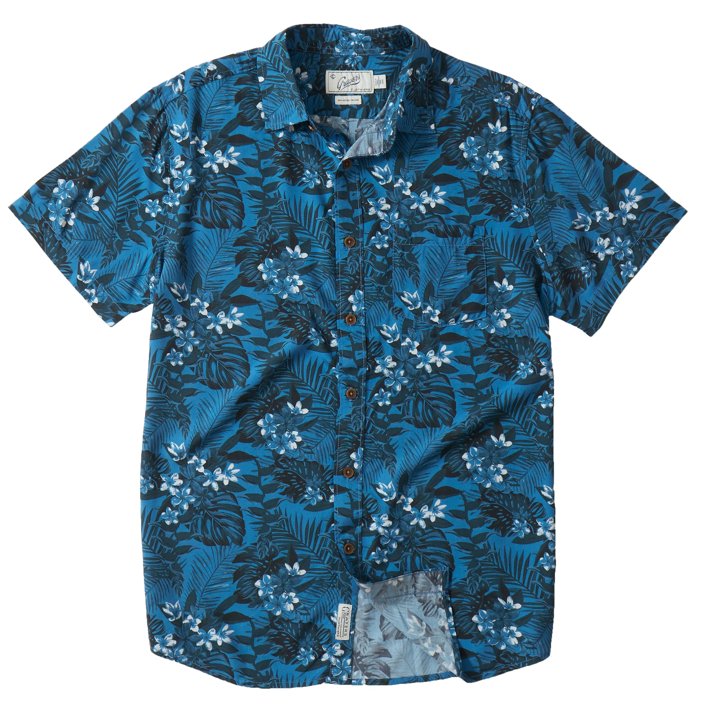 Vintage Hawaiian Shirt - Blue Floral