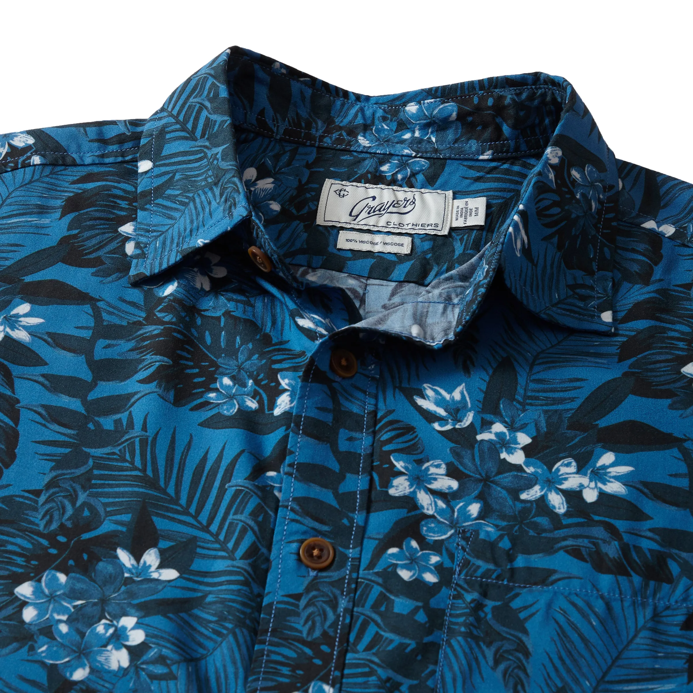 Vintage Hawaiian Shirt - Blue Floral