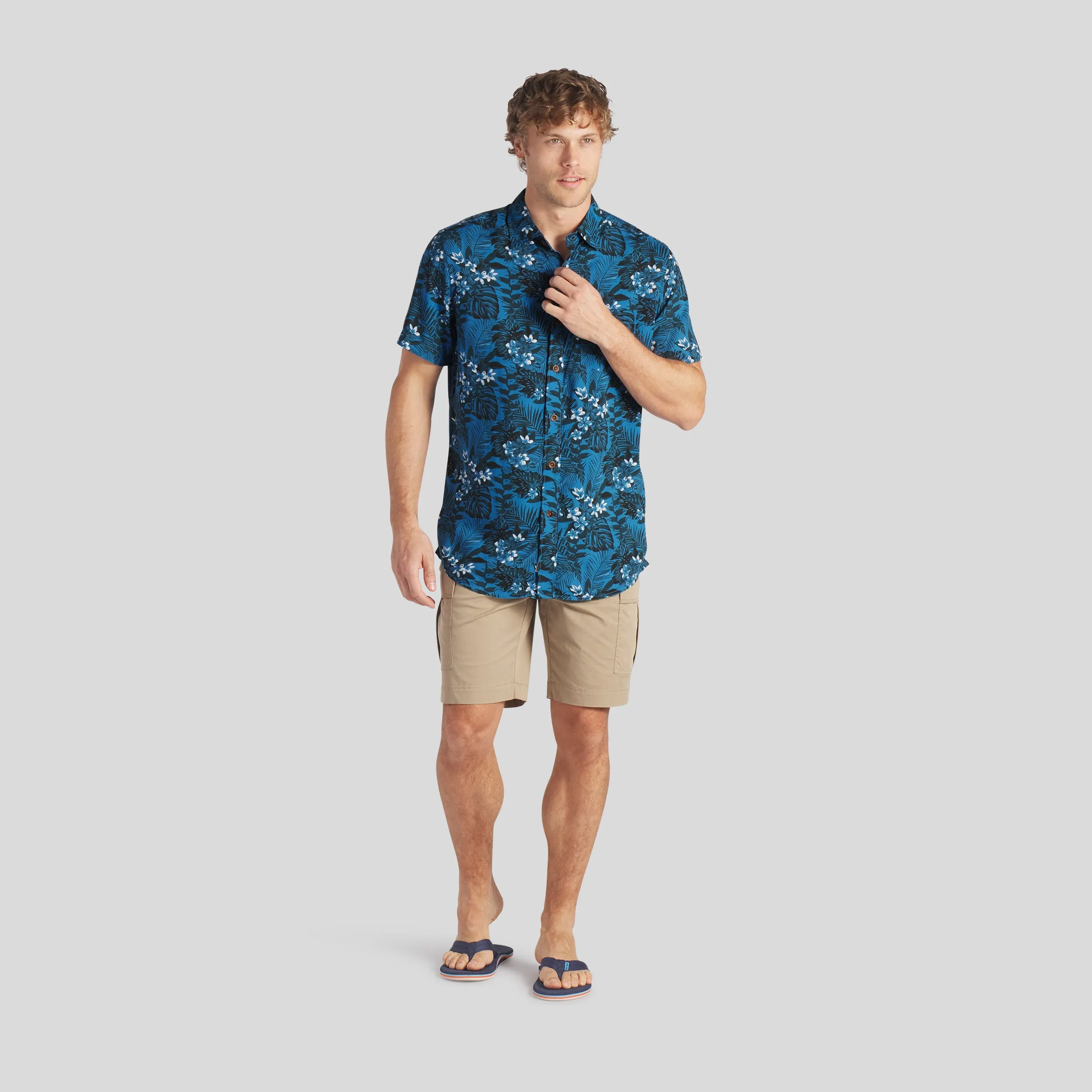 Vintage Hawaiian Shirt - Blue Floral